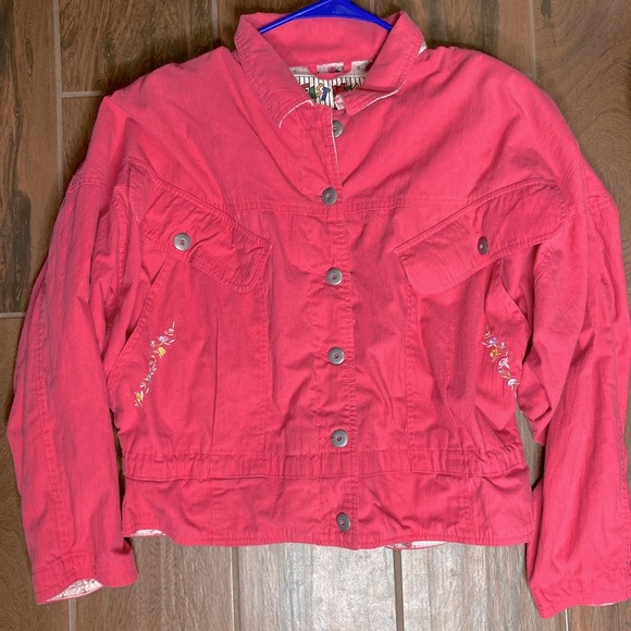 east west Jackets & Blazers - Vintage East West Pink Floral Jacket